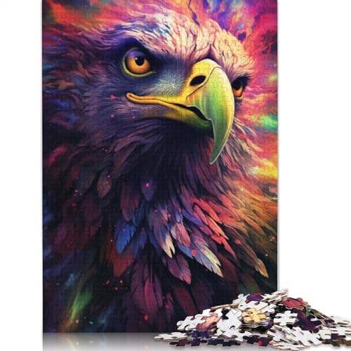 Puzzle für Erwachsene mit 1000 Teilen farbenfrohes psychedelisches Adler-Puzzle für Erwachsene Holzpuzzle Spielzeug Wanddekoration 1000 Teile (75 x 50 cm) von wuzihanptpt