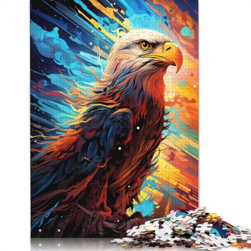 Puzzle für Erwachsene mit 1000 Teilen farbenfrohes psychedelisches Adler-Puzzle für Erwachsene Papierpuzzle Spielzeug Wanddekoration 1000 Teile (38 x 26 cm) von wuzihanptpt