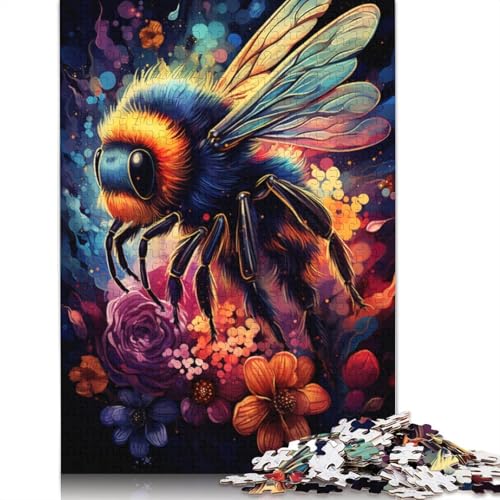 Puzzle für Erwachsene mit 1000 Teilen farbenfrohes psychedelisches Galaxie-Bienen-Puzzle für Erwachsene Papierpuzzle Geschenke für Erwachsene 1000 Teile (38 x 26 cm) von wuzihanptpt