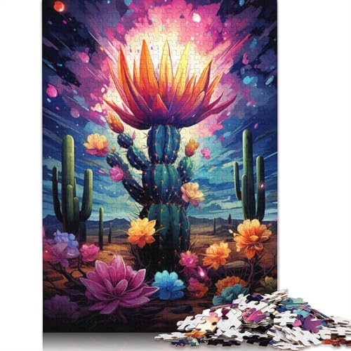 Puzzle für Erwachsene mit 1000 Teilen farbenfrohes psychedelisches Kaktus-Puzzle für Erwachsene Papierpuzzle Puzzle für Erwachsene Lernspiel Herausforderungsspielzeug 1000 Teile (38 x 26 cm) von wuzihanptpt