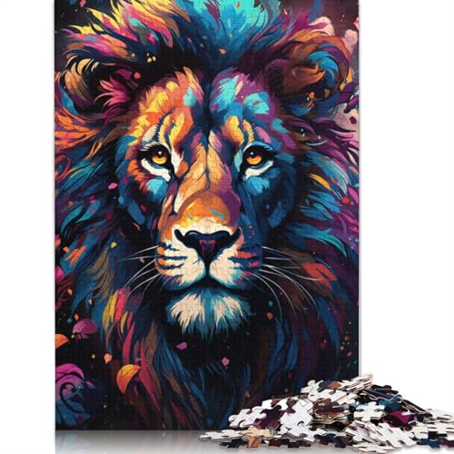 Puzzle für Erwachsene mit 1000 Teilen farbenfrohes psychedelisches Löwen-Puzzle für Kinder Holzpuzzle Lernspiel Herausforderungsspielzeug 1000 Teile (75 x 50 cm) von wuzihanptpt