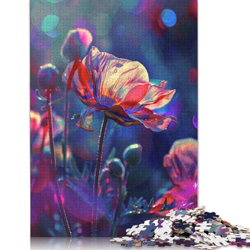 Puzzle für Erwachsene mit 1000 Teilen farbenfrohes psychedelisches Mohn-Puzzle für Erwachsene Holzpuzzle tolles Geschenk für Erwachsene 1000 Teile (75 x 50 cm) von wuzihanptpt