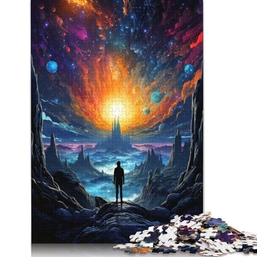 Puzzle für Erwachsene mit 1000 Teilen psychedelische farbenfrohe Malerei Landschaftspuzzle für Erwachsene Papierpuzzle Puzzle für Erwachsene Lernspiel Herausforderungsspielzeug von wuzihanptpt