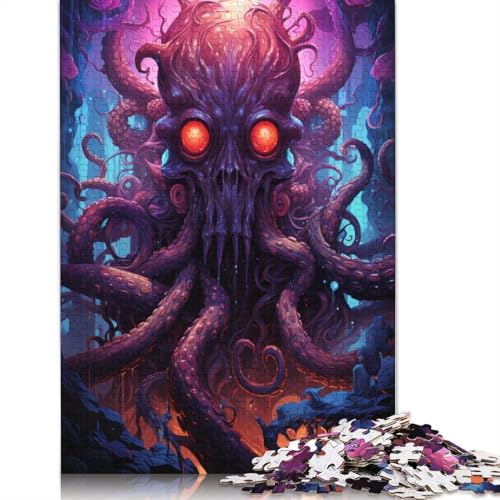 Puzzle für Erwachsene mit 1000 Teilen psychedelisches farbenfrohes Oktopus-Kunstpuzzle für Erwachsene Papierpuzzle Spielzeug Wanddekoration 1000 Teile (38 x 26 cm) von wuzihanptpt