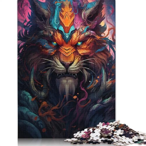 Puzzle für Erwachsene mit 1000 Teilen wildes Gemälde exotischer Tiger Puzzle für Erwachsene Papierpuzzle tolles Geschenk für Erwachsene 1000 Teile (38 x 26 cm) von wuzihanptpt