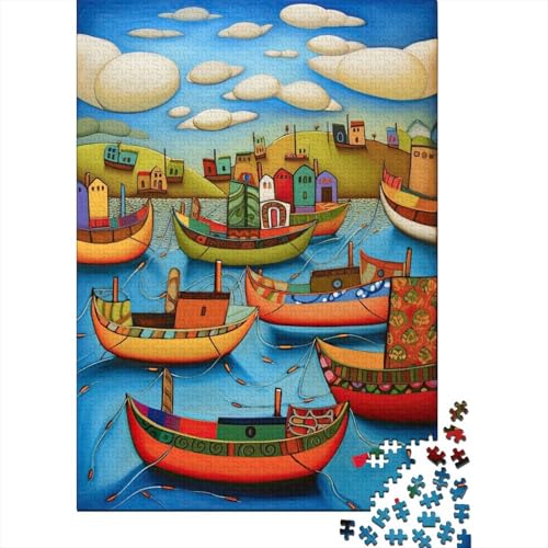 Puzzle für Erwachsene nautische Kunst 500 Teile Puzzle aus Holz für Erwachsene Teenager ab 12 Jahren Lernspiel 500 Teile (52 x 38 cm) von wuzihanptpt