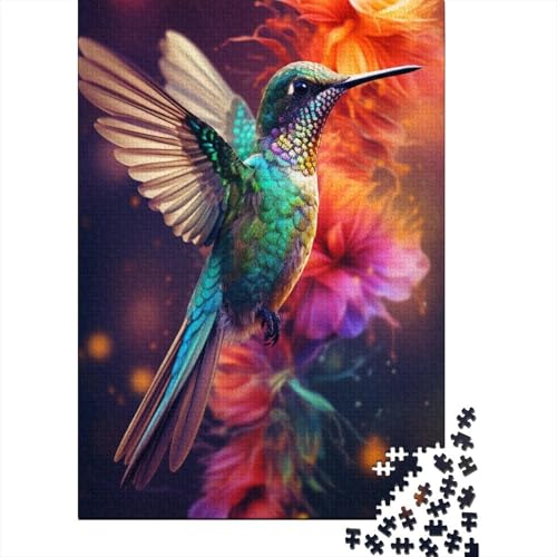 Puzzle für Erwachsene wunderschöner Kolibri 300 Teile Puzzle aus Holz für Erwachsene Teenager ab 12 Jahren Lernspiel 300 Teile (40 x 28 cm) von wuzihanptpt