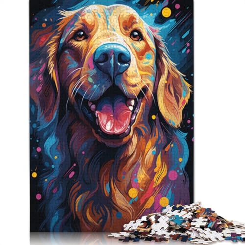 Puzzle für farbenfrohe Psychedelika für Hunde 1000 Teile Puzzle aus Holz für Erwachsene und Kinder ab Jahren Lernspiel Herausforderungsspielzeug 1000 Teile (75 x 50 cm) von wuzihanptpt