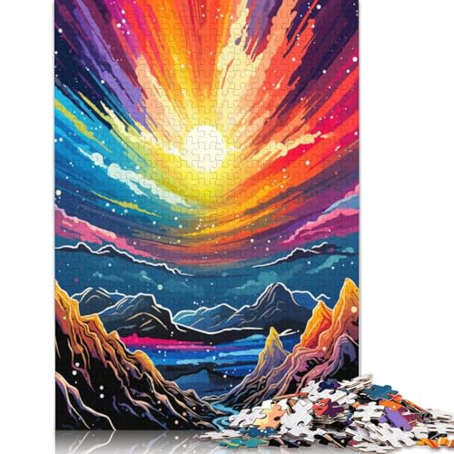 Puzzle mit 1000 Teilen „Die farbenfrohe Psychedelie des Berges Elbrus“ Puzzle für Erwachsene Holzpuzzle Spaß für die ganze Familie Puzzle 1000 Teile (75 x 50 cm) von wuzihanptpt