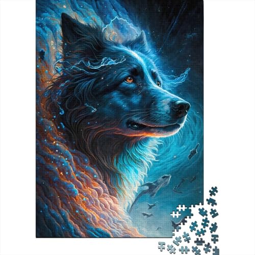 Puzzle mit 1000 Teilen Border-Collie-Hundepuzzle für Erwachsene Holzbrettpuzzle tolles Geschenk für Erwachsene 1000 Teile (75 x 50 cm) von wuzihanptpt