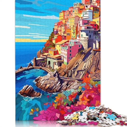 Puzzle mit 1000 Teilen Cinque_Terre_buntes Puzzle für Erwachsene Papierpuzzle tolles Geschenk für Erwachsene und Kinder 1000 Teile (38 x 26 cm) von wuzihanptpt