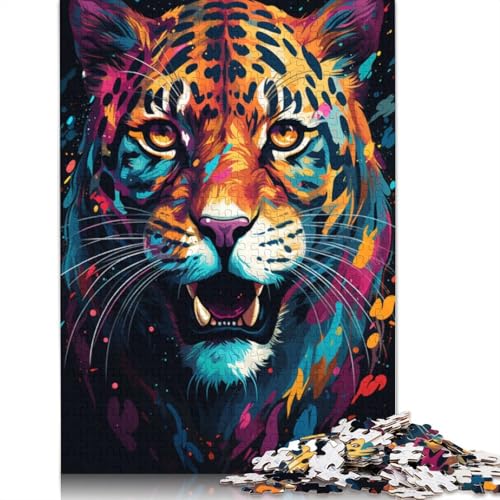 Puzzle mit 1000 Teilen Fantasie-Dschungel-Leopard Puzzle für Erwachsene Holzpuzzle gutes Geschenk für Erwachsene und Kinder 1000 Teile (75 x 50 cm) von wuzihanptpt