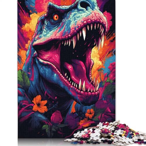 Puzzle mit 1000 Teilen Fantasiewelt der Dinosaurier Puzzle aus Holz Lernspielzeug 1000 Teile (75 x 50 cm) von wuzihanptpt