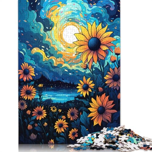 Puzzle mit 1000 Teilen Farbgemälde von Sonnenblumen Puzzle für Erwachsene Puzzle Holzpuzzle Lernspiele Heimdekorationspuzzle. 1000 Teile (75 x 50 cm) von wuzihanptpt