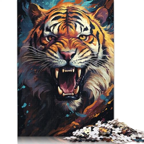 Puzzle mit 1000 Teilen Gemälde eines Wilden bunten Löwen Puzzle für Erwachsene Holzpuzzle Lernspiele für Erwachsene und Kinder 1000 Teile (75 x 50 cm) von wuzihanptpt