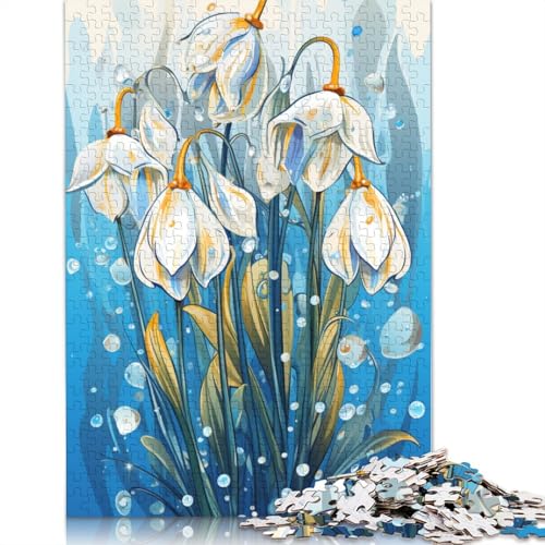 Puzzle mit 1000 Teilen Lernspiele farbenfrohes psychedelisches blaues Schneeglöckchen-Puzzle Papierpuzzle Familienunterhaltungsspielzeug 1000 Teile (38 x 26 cm) von wuzihanptpt