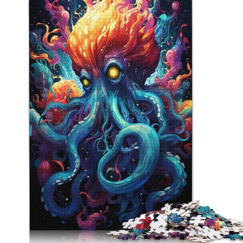 Puzzle mit 1000 Teilen Puzzle für Erwachsene Geschenke buntes psychedelisches Oktopus-Puzzle für Erwachsene Holzpuzzle Familienspaß Puzzle 1000 Teile (75 x 50 cm) von wuzihanptpt