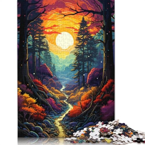 Puzzle mit 1000 Teilen Puzzle für Erwachsene Geschenke für Bunte psychedelische Wälder Holzpuzzle für Erwachsene Spaß für die ganze Familie Puzzle 1000 Teile (75 x 50 cm) von wuzihanptpt