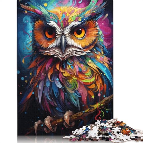 Puzzle mit 1000 Teilen Regenbogen-Eule Puzzle für Erwachsene Holzpuzzle Spaß für die ganze Familie Puzzle 1000 Teile (75 x 50 cm) von wuzihanptpt