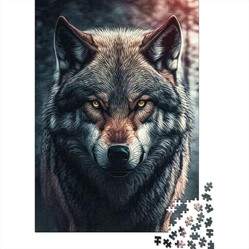 Puzzle mit 1000 Teilen Wolfs-Puzzle Holzpuzzle Familiendekoration 1000 Stück (75 x 50 cm) von wuzihanptpt