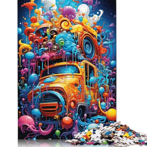 Puzzle mit 1000 Teilen bizarres farbenfrohes LKW-Puzzle Holzpuzzle Lernspielzeug 1000 Teile (75 x 50 cm) von wuzihanptpt