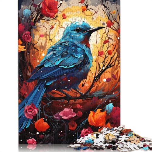 Puzzle mit 1000 Teilen exotischer bunter Blauvogel und Blumen Puzzle für Erwachsene Puzzle aus Papier Lernspiele Heimdekorationspuzzle. 1000 Teile (38 x 26 cm) von wuzihanptpt