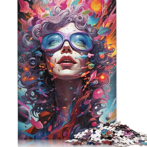 Puzzle mit 1000 Teilen farbenfrohe Psychedelia of Cosmic Dreams Puzzle aus Holz Lernspielzeug 1000 Teile (75 x 50 cm) von wuzihanptpt