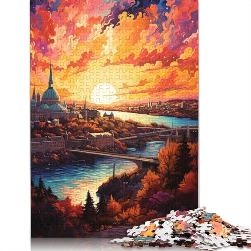 Puzzle mit 1000 Teilen farbenfrohe Psychedelie in Quebec City Puzzle für Erwachsene Puzzle aus Papier Lernspiele Heimdekorationspuzzle. 1000 Teile (38 x 26 cm) von wuzihanptpt