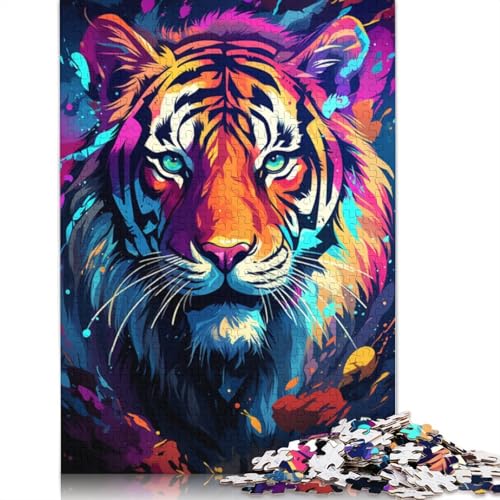 Puzzle mit 1000 Teilen farbenfrohes Fantasie-Tiger-Puzzle für Erwachsene Papierpuzzle tolles Geschenk für Erwachsene und Kinder 1000 Teile (38 x 26 cm) von wuzihanptpt