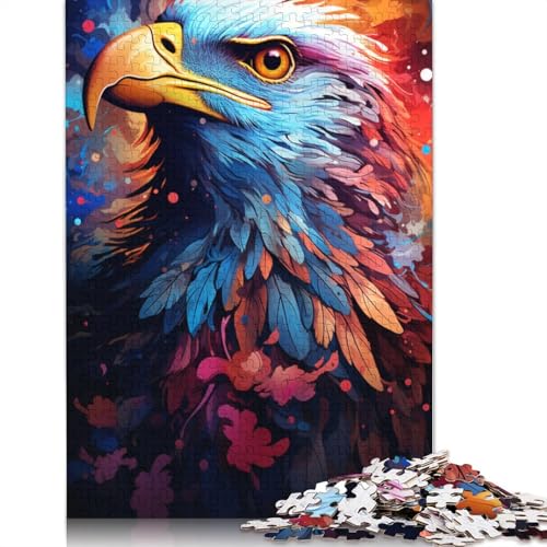 Puzzle mit 1000 Teilen farbenfrohes psychedelisches Adler-Kunstpuzzle für Erwachsene Papierpuzzle tolles Geschenk für Erwachsene und Kinder 1000 Teile (38 x 26 cm) von wuzihanptpt