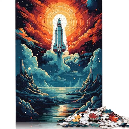 Puzzle mit 1000 Teilen farbenfrohes psychedelisches Puzzle mit erstaunlichen Raketen Puzzles für Erwachsene Holzpuzzles Familienspiele Weihnachts- und Geburtstagsgeschenke 1000 Teile (75 x 50 cm) von wuzihanptpt