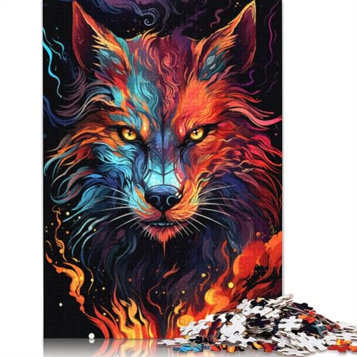 Puzzle mit 1000 Teilen psychedelisches buntes Tier-Puzzle für Erwachsene Papierpuzzle tolles Geschenk für Erwachsene und Kinder 1000 Teile (38 x 26 cm) von wuzihanptpt