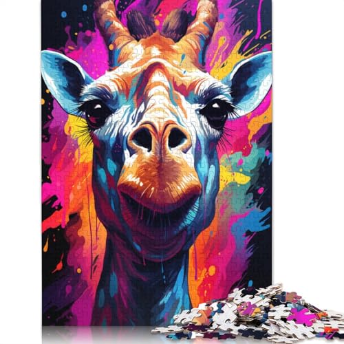 Puzzle zum Ausmalen Giraffe 1000 Teile Puzzle aus Papier für Erwachsene und Kinder ab Jahren Unterhaltung 1000 Teile (38 x 26 cm) von wuzihanptpt