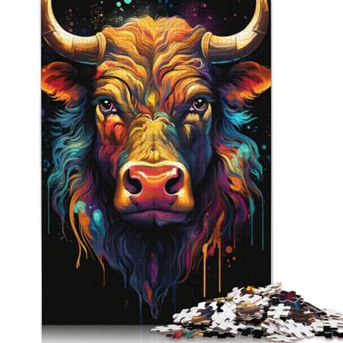 Puzzle zum Ausmalen Kuh 1000 Teile Puzzle aus Papier Puzzles für Erwachsene und Kinder ab Jahren Lernspiel Herausforderungsspielzeug 1000 Teile (38 x 26 cm) von wuzihanptpt