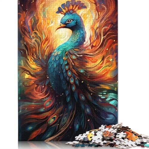 Puzzle zum Ausmalen Pfau 1000 Teile Puzzle Holzpuzzle für Erwachsene Familie anspruchsvolles Spiel 1000 Teile (75 x 50 cm) von wuzihanptpt