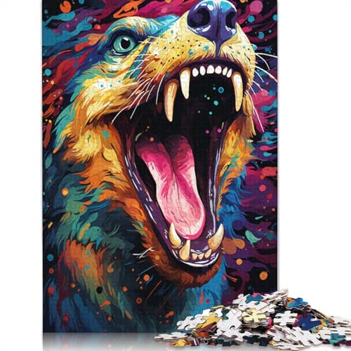 Puzzle zum Ausmalen böser Hund 1000 Teile Puzzle aus Papier Puzzles für Erwachsene und Kinder ab Jahren Lernspiel Herausforderungsspielzeug 1000 Teile (38 x 26 cm) von wuzihanptpt