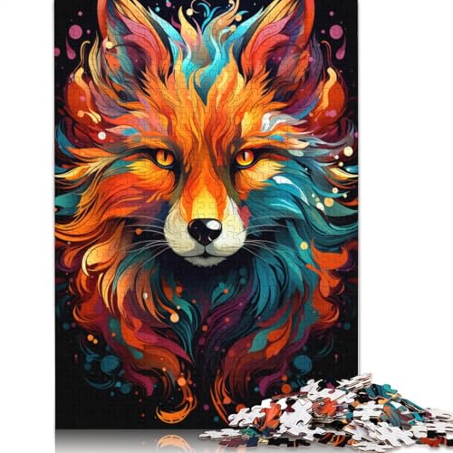 Puzzle zum Ausmalen von Fuchs-Motiven 1000-teilig Puzzle aus Holz für Erwachsene und Kinder ab Jahren Lernspiel Herausforderungsspielzeug 1000 Teile (75 x 50 cm) von wuzihanptpt