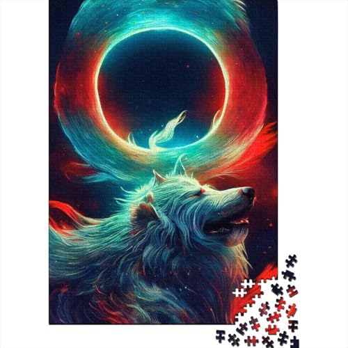 Puzzles für Erwachsene 300 Puzzles Wolf-Puzzle Teenager-Puzzle für Erwachsene und Teenager ab 12 Jahren Holzbrett-Puzzles Denksport-Puzzles für Erwachsene 300 Teile (40 x 28 cm) von wuzihanptpt