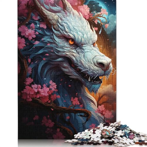 Puzzles für farbenfrohe psychedelische Drachen und Kirschblüten Japan 1000-teiliges Puzzle für und Kinder Holzpuzzle für und Kinder ab einem Alter von 10 Jahren tolles Geschenk für 1000 Teile ( von wuzihanptpt