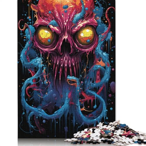 Puzzles für psychedelische farbenfrohe Krakenkunst 1000-teiliges Puzzle aus Holz für Erwachsene und Kinder ab Jahren Unterhaltung 1000 Teile (75 x 50 cm) von wuzihanptpt