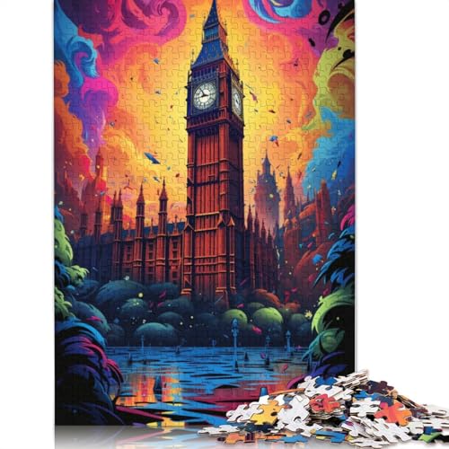 Puzzlespiel mit 1000 Teilen Big Ben Britisches Puzzle für Erwachsene Papierpuzzle Lernspiel Herausforderungsspielzeug 1000 Teile (38 x 26 cm) von wuzihanptpt