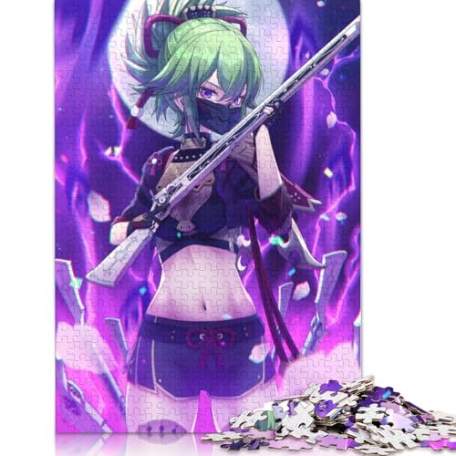 Puzzlespiel mit 1000 Teilen Genshin Impact Kuki Shinobu Puzzle für Erwachsene Holzpuzzle Lernspiel Herausforderungsspielzeug 1000 Teile (75 x 50 cm) von wuzihanptpt