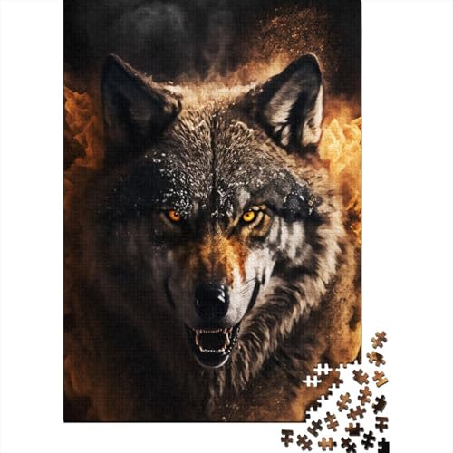 Spiel-Geschenk-Puzzle „Das Wolfsporträt“ 300-teiliges Puzzle für Erwachsene Premium% recyceltes Holz für Erwachsene und Jugendliche ab 12 Jahren Relax-Puzzle-Spiele 300 Teile (40 x 28 cm) von wuzihanptpt