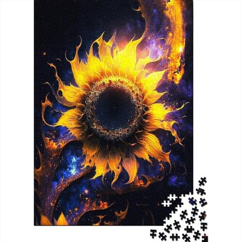 Spielgeschenk Jigsaw Cosmic Sunflower 1000-teiliges Puzzle für Erwachsene Premium% recyceltes Holz für Erwachsene und Jugendliche ab 12 Jahren Relax-Puzzles Spiele 1000 Teile (75 x 50 cm) von wuzihanptpt