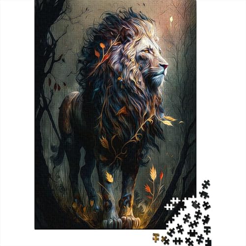 Spielgeschenk Jigsaw Lion 1000-teiliges Puzzle für Erwachsene Premium% recyceltes Holz für Erwachsene und Jugendliche ab 12 Jahren Relax-Puzzles Spiele 1000 Teile (75 x 50 cm) von wuzihanptpt