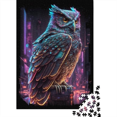 Spielgeschenk Jigsaw Owl 300-teiliges Puzzle für Erwachsene Premium% recyceltes Holz für Erwachsene und Jugendliche ab 12 Jahren Relax-Puzzles Spiele 300 Teile (40 x 28 cm) von wuzihanptpt