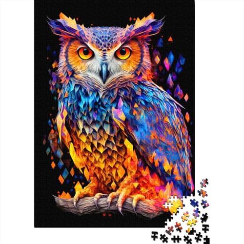 Spielgeschenk Jigsaw Owl 500-teiliges Puzzle für Erwachsene Premium% recyceltes Holz für Erwachsene und Jugendliche ab 12 Jahren Relax-Puzzles Spiele 500 Teile (52 x 38 cm) von wuzihanptpt