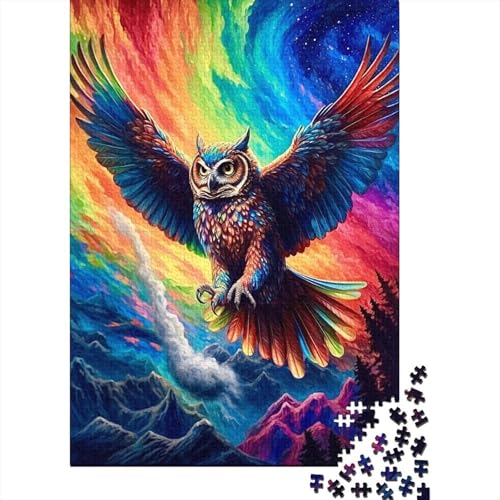 Spielgeschenk Jigsaw Owl 500-teiliges Puzzle für Erwachsene Premium% recyceltes Holz für Erwachsene und Jugendliche ab 12 Jahren Relax-Puzzles Spiele 500 Teile (52 x 38 cm) von wuzihanptpt