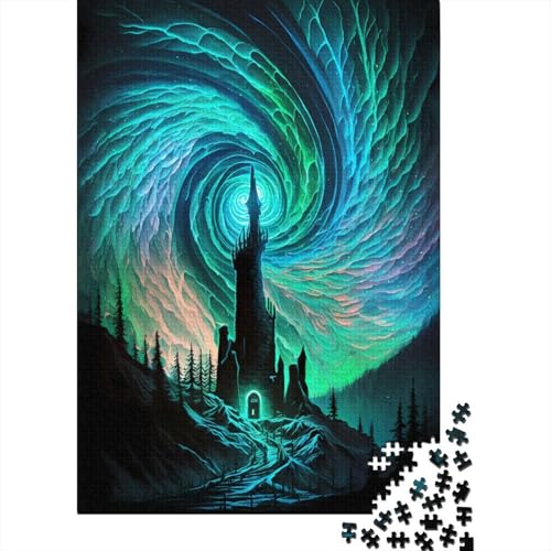 Spielgeschenk Jigsaw Spiral Aurora Castle 300-teiliges Puzzle für Erwachsene Premium% recyceltes Holz für Erwachsene und Jugendliche ab 12 Jahren Relax-Puzzles Spiele 300 Teile (40 x 28 cm) von wuzihanptpt