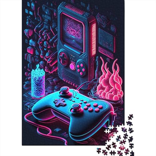 Teenager-Puzzle Neon-Spiel 300-teiliges Puzzle für Erwachsene und Teenager Holzpuzzle für Erwachsene und Teenager Geschenk zum Geburtstag 300 Teile (40 x 28 cm) von wuzihanptpt